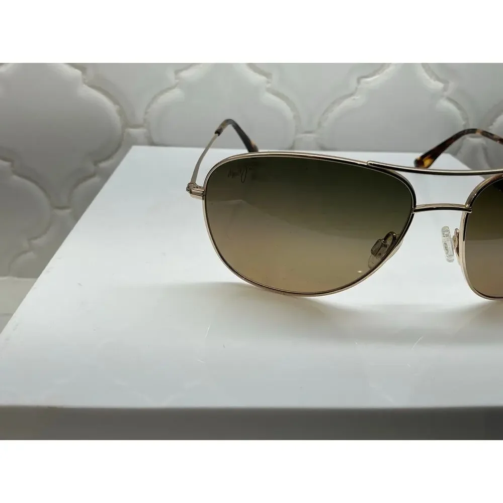 Maui Jim Polarized Aviator Sunglasses – Gold with HCL Bronze Lenses & Case